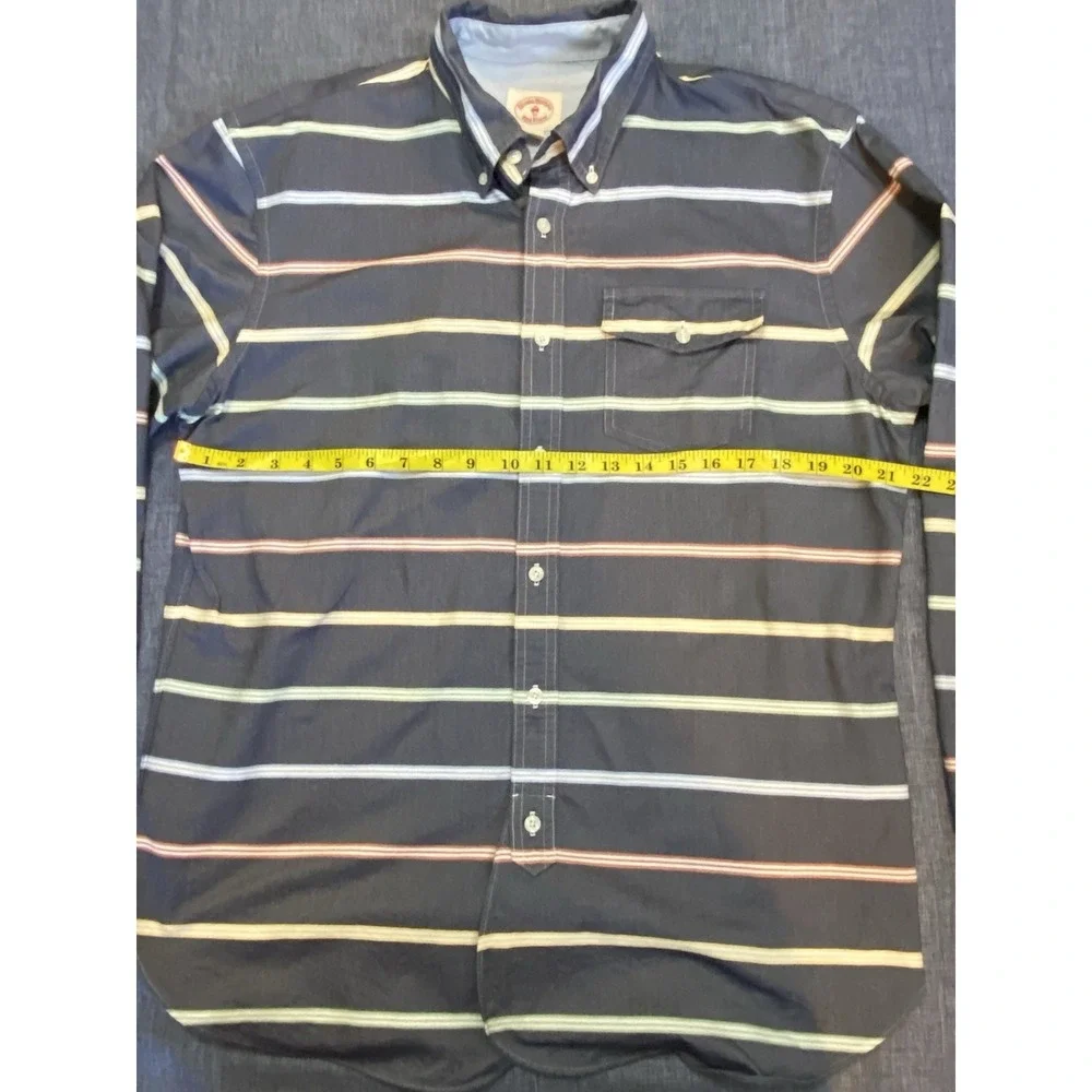 Brooks Brothers Red Fleece Extra Large XL‎ Blue Cotton Button Down Striped Shirt